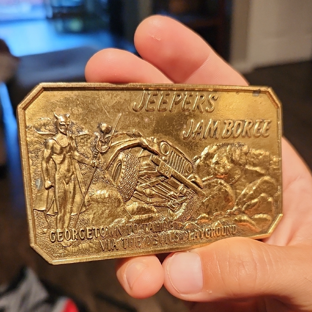 Jeepers Jamboree Gold Belt Buckle
